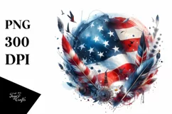 Sublimation Detailed Flag USA Colors Clipart Product Image 3