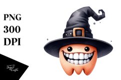 Funny Watercolor WIMSICAL Haloween Hat Smile | Sublimation Product Image 1