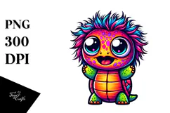Colorful Cartoon Baby Turtle | Sublimation Clipart Product Image 1