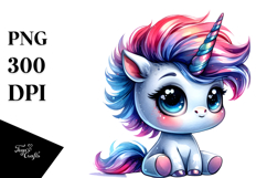 Cute Unicorn with Cool Haircut, PNG Product Image 1