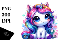Cute Unicorn with Cool Haircut, PNG Product Image 1