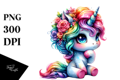 Cute Unicorn with Cool Haircut, PNG Product Image 1