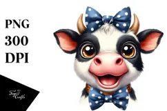 Expressive Funny Cow, PNG Product Image 1