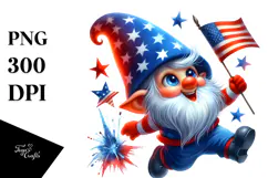 Jumping Gnome with Cool Haircut PNG Product Image 1