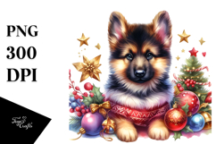 Vibrant German Shepherd Illustration, High-Res PNG Product Image 1