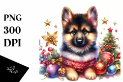 Vibrant German Shepherd Illustration, High-Res PNG Product Image 1