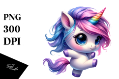 Cute Unicorn with Cool Haircut, PNG Product Image 1