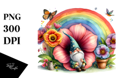 Gnome House Rainbow Butterfly | Sublimation Clipart Product Image 1
