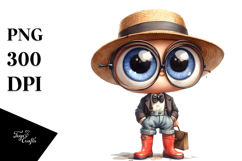 Watercolor Big Eyes Big Hat | Sublimation Clipart Product Image 1