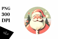 Retro Santa Christmas Ornament PNG Product Image 1