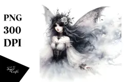 Whimsical Gothic Fairy Illustration, Transparent PNG Product Image 1