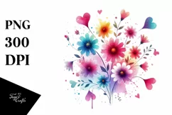 Flower with Hearts Hanging PNG Product Image 1