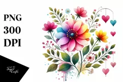 Flower with Hearts Hanging PNG Product Image 1
