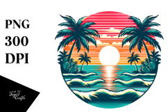 Retro Tropical Sunset, PNG Product Image 1