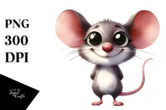 Watercolor Funny Mouse | Funny Smile Clipart Product Image 1