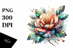 Abstract Wooden Stained Camellia | Sublimation Clipart Product Image 3