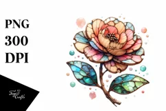 Wooden Stained Camellia Watercolor Splash Product Image 1