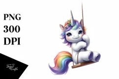 Cute Baby Unicorn Rainbow | Sublimation Clipart Product Image 1