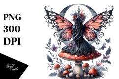 Creative Gothic Fairy on Mushroom PNG Product Image 1