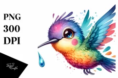 Funny Hummingbird in the Wind | Clipart Product Image 1