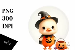 Cute Baby Duck Halloween PNG Product Image 1