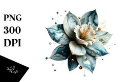 Glossy Daffodil Made of Marble PNG Product Image 1