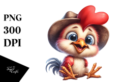 Watercolor Funny Baby Rooster | Confused Caricature Clipart Product Image 1