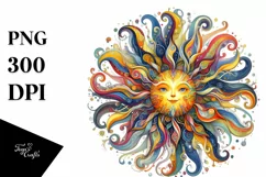 Colorful Sun with Flowers and Animal Print Sunglasses Product Image 1