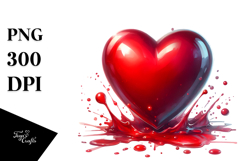 Red Glossy Heart, PNG Product Image 1