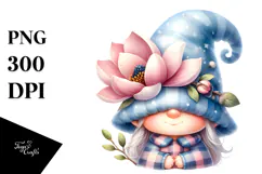 Cute Magnolia Garden Gnome PNG Product Image 1