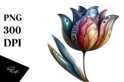 Abstract Glossy Tulip Made of Material PNG Product Image 1