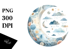 Simple Whimsical Half Moon PNG Product Image 1