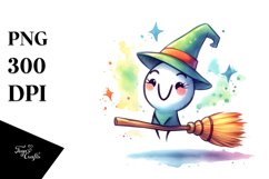 Vibrant Cute Broom Watercolor Product Image 3