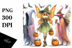 Fairy Dressed for Halloween | Sublimation Clipart Product Image 1