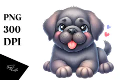 Happy Cartoon Mastiff PNG Product Image 1