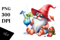 Whimsical Gnome with Cocktail, Transparent PNG Product Image 1
