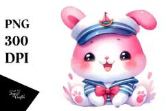 Vibrant Baby Rabbit Sailor PNG Product Image 1