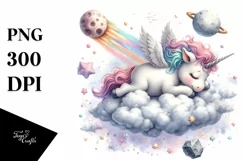 Style Watercolor Unicorn | Sublimation Clipart Product Image 1