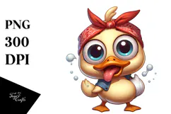 Cute Duck with Bandana, PNG Product Image 1
