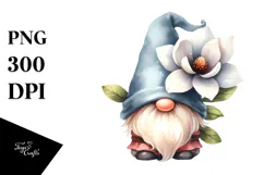 Cute Magnolia Garden Gnome PNG Product Image 1