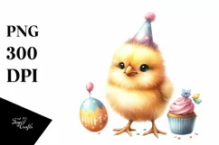 Baby Chicken with Party Hat PNG Product Image 3
