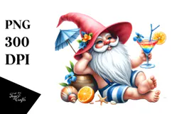 Whimsical Gnome Cocktail Beachwear PNG Product Image 1