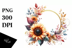 Colorful Small Sunflower | Sublimation | Clipart Product Image 3