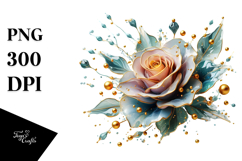 Rose with Splash, PNG Product Image 1