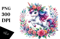 Vibrant Cute Unicorn PNG Product Image 1