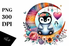 Boho Baby Penguin, Transparent PNG Product Image 1