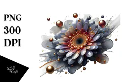 Glossy Gerbera, Watercolor PNG Product Image 1