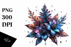 Glossy Lobelia Watercolor Clipart Product Image 1