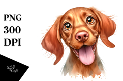 Cute Vizsla with Big Eyes, PNG Product Image 1