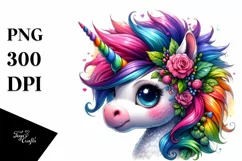 Funny Cute Unicorn, Transparent PNG Product Image 3